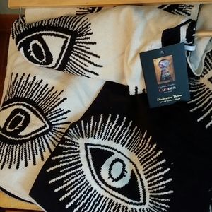 Cynthia Rowley Halloween EYES Reversible Throw NWT